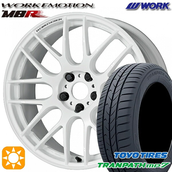 【取付対象】215/55R17 94V トーヨー トランパス mp7 WORK エモーション M8R ホワイト 17インチ 7.0J 5H114.3 サマータイヤホイールセット 108,955円
