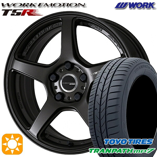【取付対象】215/55R17 94V トーヨー トランパス mp7 WORK エモーション T5R マットグラファイト 17インチ 7.0J 5H114.3 サマータイヤホイールセット