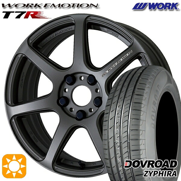 【取付対象】アクア デミオ ノート 195/55R16 87V DOVROAD ザイファイラ WORK エモーション T7R マットカーボン 16インチ 6.5J 4H100 サマータイヤホイールセット |トレッド新横浜師岡店