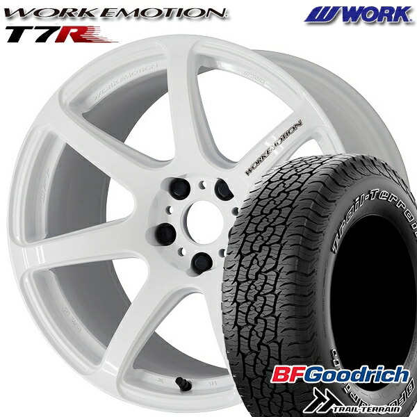 【取付対象】225/65R17 102T ORWL BFグッドリッチ トレールテレーン WORK エモーション T7R ホワイト 17インチ 7.0J 5H114.3 サマータイヤホイールセット