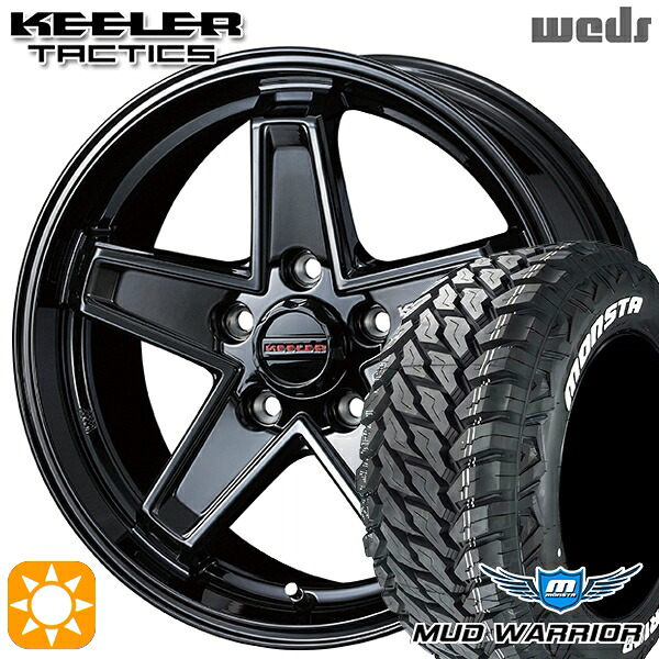 【取付対象】JEEPラングラー 265/60R18 119/116Q 10PR LT モンスタ マッドウォーリアー Weds キーラー タクティクス グロスブラック 18インチ 8.0J 5H127 サマータイヤホイールセット