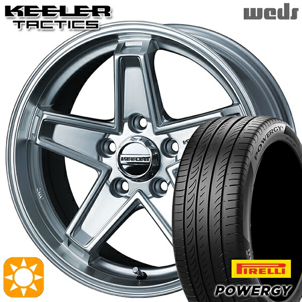【取付対象】ヴェゼル オデッセイ 215/60R16 95H ピレリ パワジー Weds キーラー タクティクス ハイパーシルバー 16インチ 7.0J 5H114.3 サマータイヤホイールセット