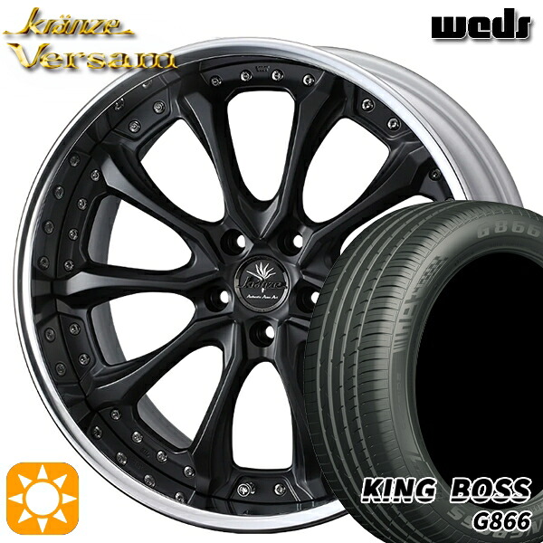 【取付対象】225/55R19 99W キングボス G866 Weds ウェッズ クレンツェ ヴェルサム MB 19インチ 8.0J 5H114.3 サマータイヤホイールセット