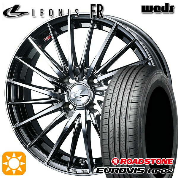 【取付対象】175/65R15 84H ネクセン ロードストーン ユーロビズ HP02 Weds レオニス FR BMCMC (ブラックメタルコート ミラーカット) 15インチ 5.5J 4H100 サマータイヤホイールセット ｜トレッド新横浜師岡店