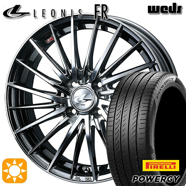 【取付対象】205/45R17 88W XL ピレリ パワジー Weds レオニス FR BMCMC (ブラックメタルコート ミラーカット) 17インチ 6.5J 4H100 サマータイヤホイールセット ｜トレッド新横浜師岡店