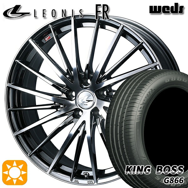 【取付対象】215/50R17 95W XL キングボス G866 Weds レオニス FR BMCMC (ブラックメタルコート ミラーカット) 17インチ 7.0J 5H100 サマータイヤホイールセット |トレッド新横浜師岡店