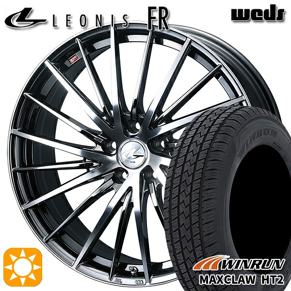 【取付対象】225/65R17 102H ウィンラン マックスクロウ HT2 Weds レオニス FR BMCMC (ブラックメタルコート ミラーカット) 17インチ 7.0J 5H114.3 サマータイヤホイールセット