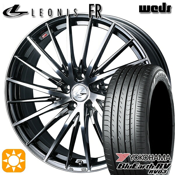【取付対象】245/45R19 102W XL ヨコハマ ブルーアース RV03 Weds レオニス FR BMCMC (ブラックメタルコート ミラーカット) 19インチ 8.0J 5H114.3 サマータイヤホイールセット