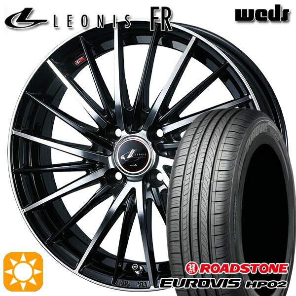 【取付対象】185/65R15 ネクセン ロードストーン ユーロビズ HP02 Weds レオニス FR PBMC (パールブラック ミラーカット) 15インチ 5.5J 4H100 サマータイヤホイールセット 57,695円