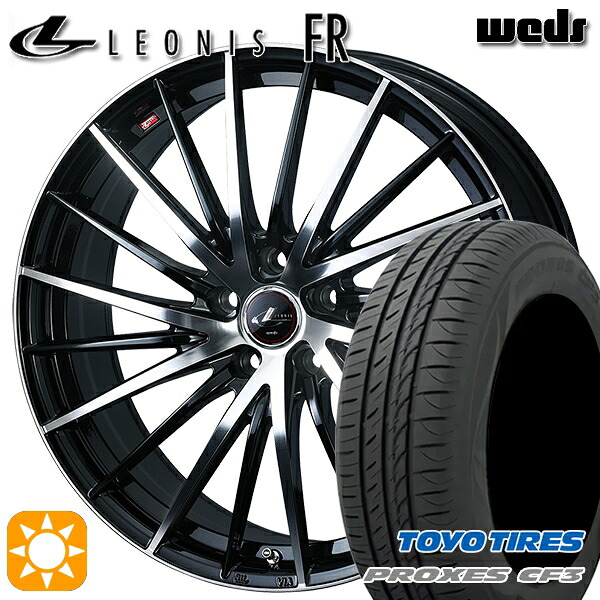 【取付対象】215/45R18 93W XL トーヨー プロクセス CF3 Weds レオニス FR PBMC (パールブラック ミラーカット) 18インチ 7.0J 5H114.3 サマータイヤホイールセット |トレッド新横浜師岡店