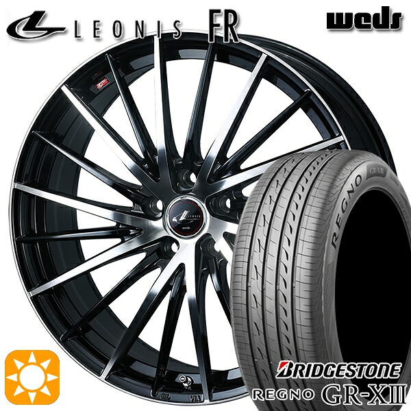 【取付対象】225/50R18 95W ブリヂストン レグノ GR-X3 Weds レオニス FR PBMC (パールブラック ミラーカット) 18インチ 7.0J 5H114.3 サマータイヤホイールセット ｜トレッド新横浜師岡店