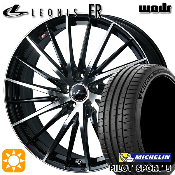 【取付対象】プリウスα クラウン 235/35R19 91Y XL ミシュラン パイロットスポーツ5 Weds レオニス FR PBMC (パールブラック ミラーカット) 19インチ 8.0J 5H114.3 サマータイヤホイールセット ｜トレッド新横浜師岡店