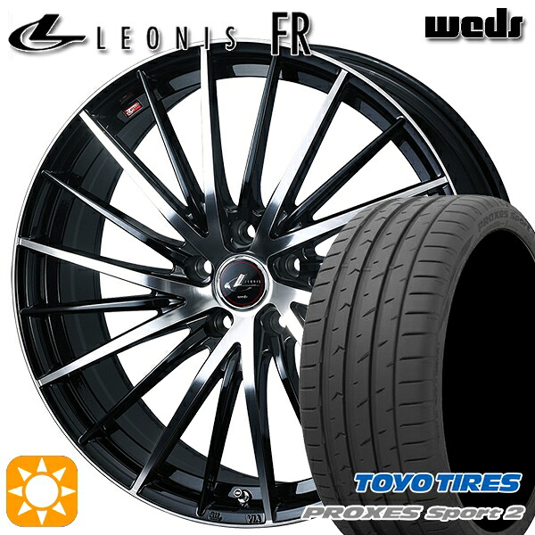 【取付対象】225/35R19 88Y XL トーヨー プロクセススポーツ2 Weds レオニス FR PBMC (パールブラック ミラーカット) 19インチ 8.0J 5H114.3 サマータイヤホイールセット