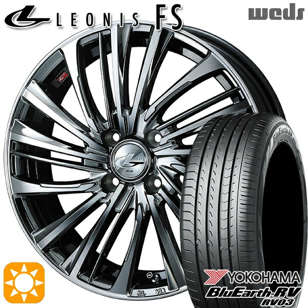 【取付対象】エブリィワゴン 165/60R14 75H ヨコハマ ブルーアース RV03 Weds レオニス FS BMCMC (ブラックメタルコート/ミラーカット) 14インチ 4.5J 4H100 サマータイヤホイールセット 77,990円
