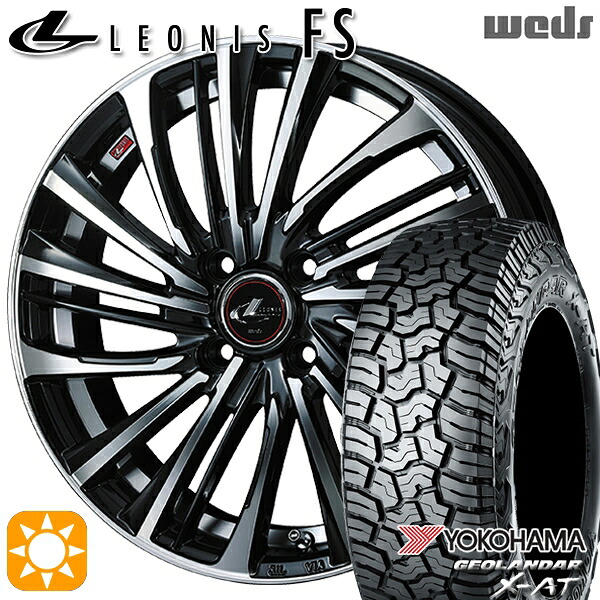 【取付対象】アゲトラ 155/65R14 ヨコハマ ジオランダーX-AT G016 Weds レオニス FS PBMC (パールブラック/ミラーカット) 14インチ 4.5J 4H100 サマータイヤホイールセット ｜トレッド新横浜師岡店