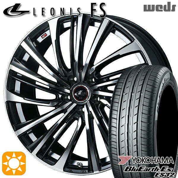 【取付対象】215/50R17 95V XL ヨコハマ ブルーアース ES32 Weds レオニス FS PBMC (パールブラック/ミラーカット) 17インチ 7.0J 5H100 サマータイヤホイールセット |トレッド新横浜師岡店