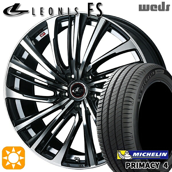 【取付対象】170シエンタ 185/60R15 88H XL ミシュラン プライマシー4 Weds レオニス FS PBMC (パールブラック/ミラーカット) 15インチ 6.0J 5H100 サマータイヤホイールセット