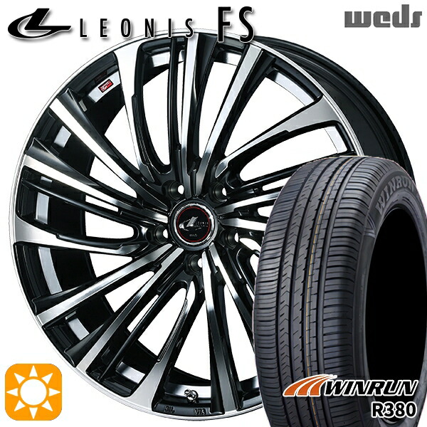 【取付対象】エスクァイア セレナ 195/65R15 91V ウィンラン R380 Weds レオニス FS PBMC (パールブラック/ミラーカット) 15インチ 6.0J 5H114.3 サマータイヤホイールセット