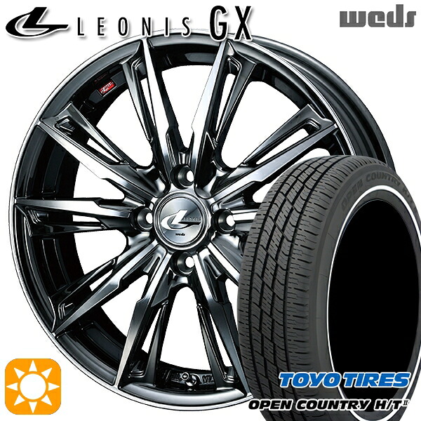【取付対象】165/60R15 77H トーヨー オープンカントリー H/T2 WR Weds レオニス GX BMCMC (ブラックメタルコート/ミラーカット) 15インチ 4.5J 4H100 サマータイヤホイールセット ｜トレッド新横浜師岡店