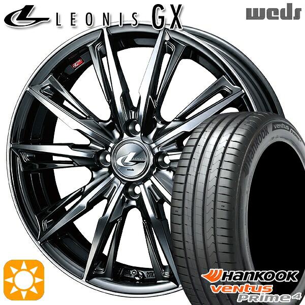 【取付対象】205/45R17 88V XL ハンコック veNtus PRime4 K135 Weds レオニス GX BMCMC (ブラックメタルコート/ミラーカット) 17インチ 6.5J 4H100 サマータイヤホイールセット ｜トレッド新横浜師岡店
