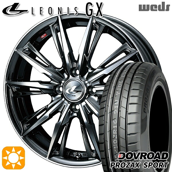 【取付対象】マツダ2 ノート 205/45R17 88W XL DOVROAD プロザックススポーツ Weds レオニス GX BMCMC (ブラックメタルコート/ミラーカット) 17インチ 6.5J 4H100 サマータイヤホイールセット ｜トレッド新横浜師岡店