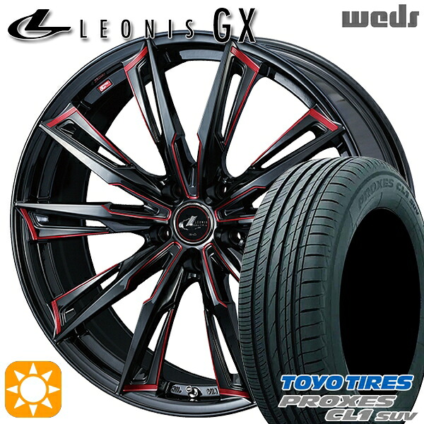 【取付対象】ヴェゼル レガシィ 225/60R18 100H トーヨー プロクセス CL1 SUV Weds レオニス GX BK/SC[RED] (ブラック/SCマシニング[レッド]) 18インチ 8.0J 5H114.3 サマータイヤホイールセット