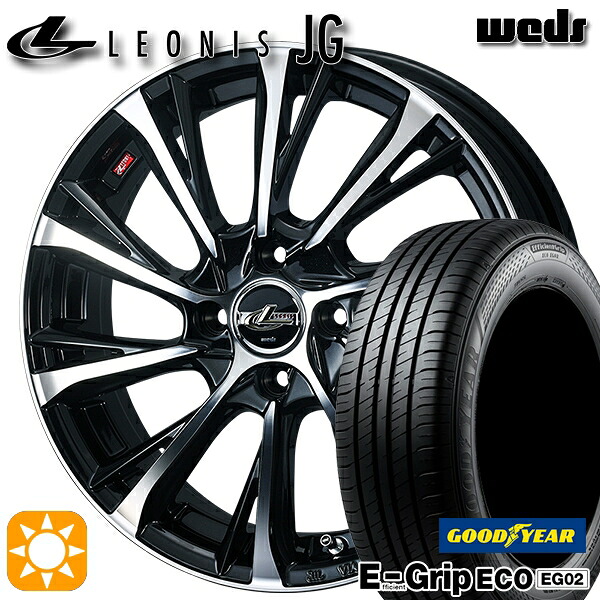 【取付対象】N-BOX 165/50R16 75V グッドイヤー エフィシェントグリップ EG02 Weds ウェッズ レオニス JG PBMC 16インチ 5.0J 4H100 サマータイヤホイールセット