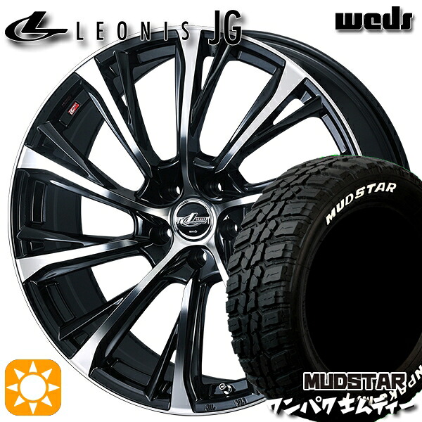【取付対象】デリカD5 235/70R16 106S WL マッドスター ワンパク M/T ホワイトレター Weds ウェッズ レオニス JG PBMC 16インチ 6.5J 5H114.3 サマータイヤホイールセット