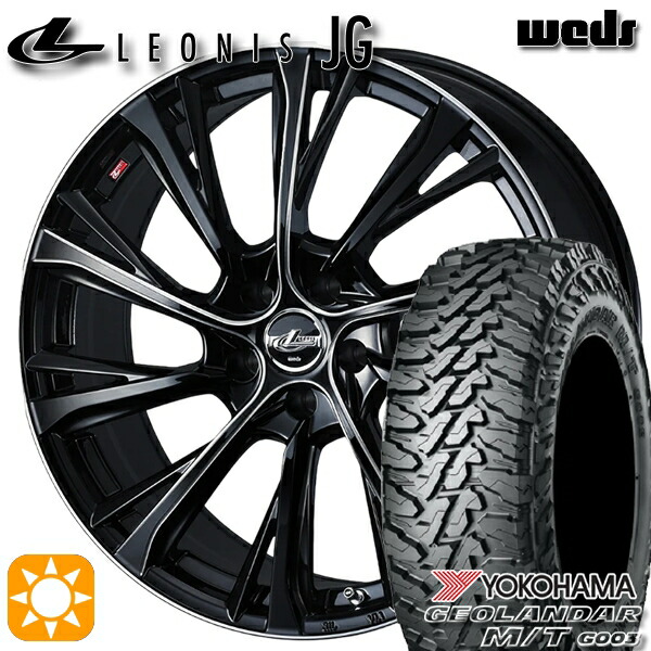【取付対象】225/70R16 103S ヨコハマ ジオランダーM/T G003 Weds ウェッズ レオニス JG BK/SC 16インチ 6.5J 5H114.3 サマータイヤホイールセット