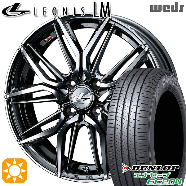 【取付対象】アクア ヤリス 195/50R16 88V XL ダンロップ エナセーブ EC204 Weds レオニス LM BMCMC (ブラックメタルコート/ミラーカット) 16インチ 6.0J 4H100 サマータイヤホイールセット