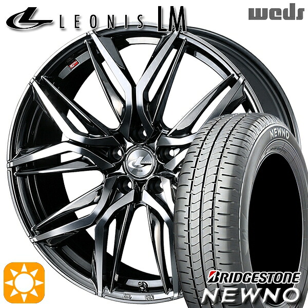 【取付対象】225/50R18 95V ブリヂストン ニューノ Weds レオニス LM BMCMC (ブラックメタルコート/ミラーカット) 18インチ 7.0J 5H114.3 サマータイヤホイールセット