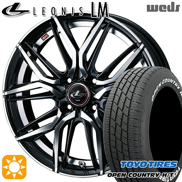 【取付対象】ライズ ロッキー 215/70R16 100H トーヨー オープンカントリー H/T2 WL Weds レオニス LM PBMC (パールブラック/ミラーカット) 16インチ 6.0J 4H100 サマータイヤホイールセット