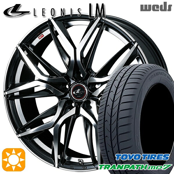 【取付対象】195/60R16 89H トーヨー トランパス mp7 Weds レオニス LM PBMC (パールブラック/ミラーカット) 16インチ 6.5J 5H114.3 サマータイヤホイールセット