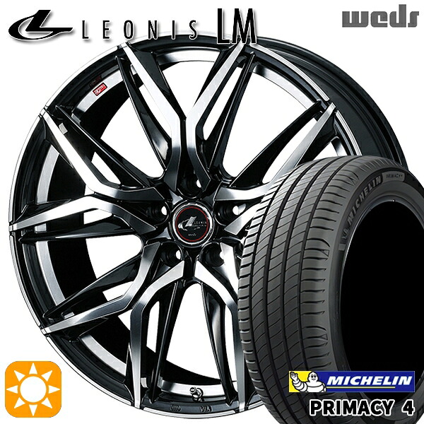【取付対象】170シエンタ 185/60R15 88H XL ミシュラン プライマシー4 Weds レオニス LM PBMC (パールブラック/ミラーカット) 15インチ 6.0J 5H100 サマータイヤホイールセット