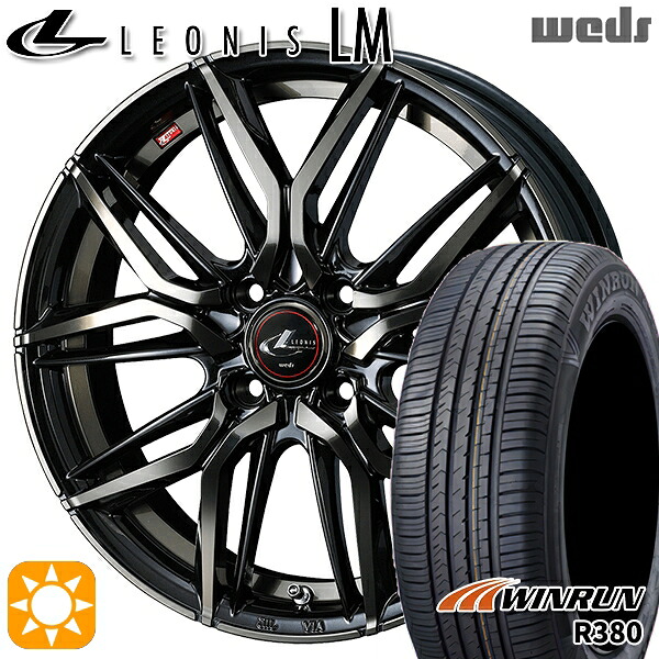 【取付対象】ライズ ロッキー 205/60R16 92H ウィンラン R380 Weds レオニス LM PBMC/TI (パールブラック ミラーカット/チタントップ) 16インチ 6.0J 4H100 サマータイヤホイールセット |トレッド新横浜師岡店