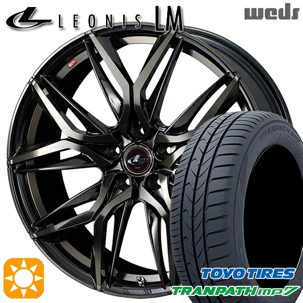 【取付対象】205/50R17 93V トーヨー トランパス mp7 Weds レオニス LM PBMC/TI (パールブラック ミラーカット/チタントップ) 17インチ 7.0J 5H114.3 サマータイヤホイールセット