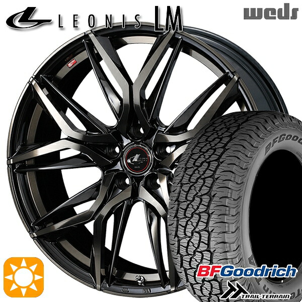 【取付対象】235/60R18 107H XL RBL BFグッドリッチ トレールテレーン Weds レオニス LM PBMC/TI (パールブラック ミラーカット/チタントップ) 18インチ 8.0J 5H114.3 サマータイヤホイールセット