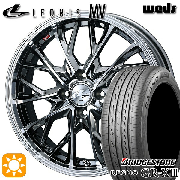 【取付対象】185/55R16 83V ブリヂストン レグノ GR-X3 Weds レオニス MV BMCMC (ブラックメタルコート ミラーカット) 16インチ 6.0J 4H100 サマータイヤホイールセット