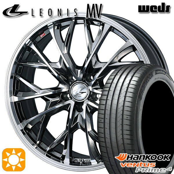 【取付対象】205/55R16 94V XL ハンコック veNtus PRime4 K135 Weds レオニス MV BMCMC (ブラックメタルコート ミラーカット) 16インチ 6.5J 5H114.3 サマータイヤホイールセット