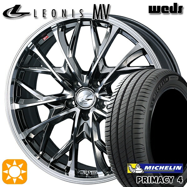 【取付対象】195/60R16 93V XL ミシュラン プライマシー4 Weds レオニス MV BMCMC (ブラックメタルコート ミラーカット) 16インチ 6.5J 5H114.3 サマータイヤホイールセット