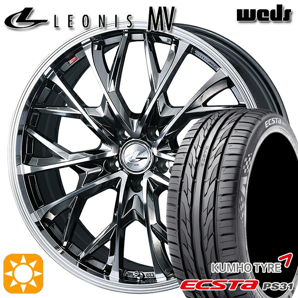 【取付対象】215/60R16 95V クムホ エクスタ PS31 Weds レオニス MV BMCMC (ブラックメタルコート ミラーカット) 16インチ 6.5J 5H114.3 サマータイヤホイールセット ｜トレッド新横浜師岡店