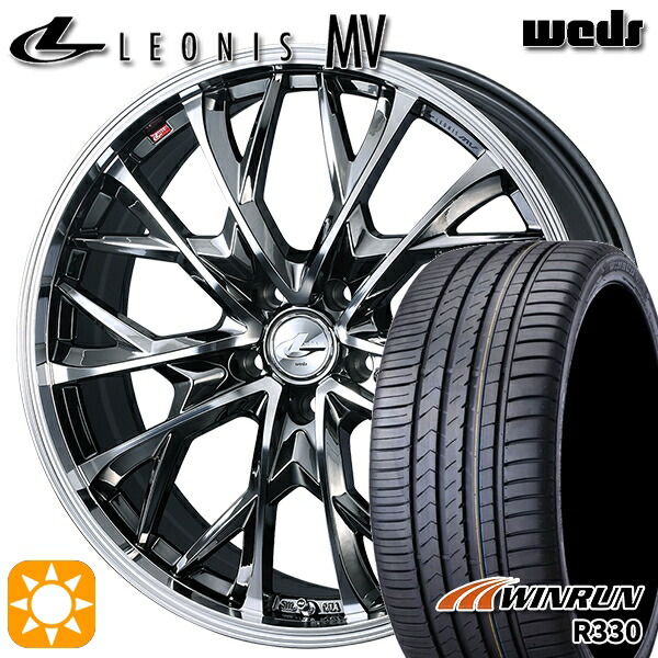【取付対象】205/55R16 91V ウィンラン R330 Weds レオニス MV BMCMC (ブラックメタルコート ミラーカット) 16インチ 6.5J 5H114.3 サマータイヤホイールセット 72,985円