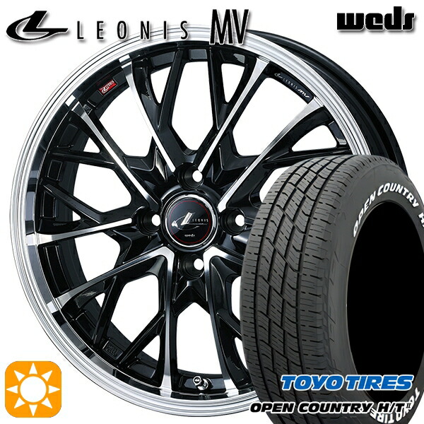 【取付対象】215/70R16 100H トーヨー オープンカントリー H/T2 WL Weds レオニス MV PBMC (パールブラック/ミラーカット) 16インチ 6.0J 4H100 サマータイヤホイールセット