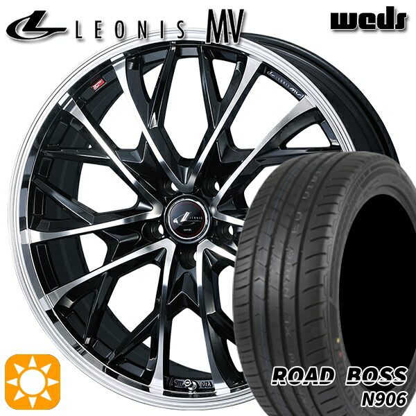 【取付対象】245/35R20 95W XL ロードボス N906 Weds レオニス MV PBMC (パールブラック/ミラーカット) 120インチ 8.0J 5H114.3 サマータイヤホイールセット 103,650円