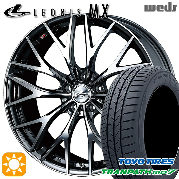 【取付対象】205/50R17 93V トーヨー トランパス mp7 Weds レオニス MX BMCMC (ブラックメタルコート ミラーカット) 17インチ 7.0J 5H114.3 サマータイヤホイールセット