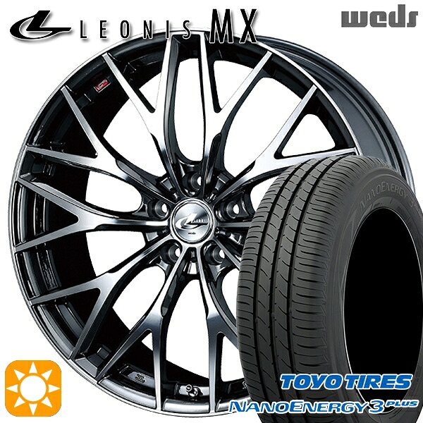【取付対象】215/45R18 89W トーヨー ナノエナジー3プラス Weds レオニス MX BMCMC (ブラックメタルコート ミラーカット) 18インチ 7.0J 5H114.3 サマータイヤホイールセット