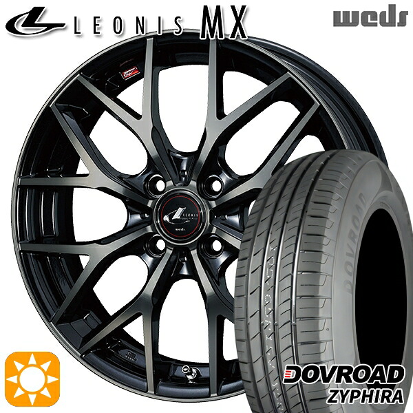 【取付対象】アクア クロスビー 185/55R16 83V DOVROAD ザイファイラ Weds レオニス MX PBMC/TI (パールブラック ミラーカット/チタントップ) 16インチ 6.0J 4H100 サマータイヤホイールセット |トレッド新横浜師岡店