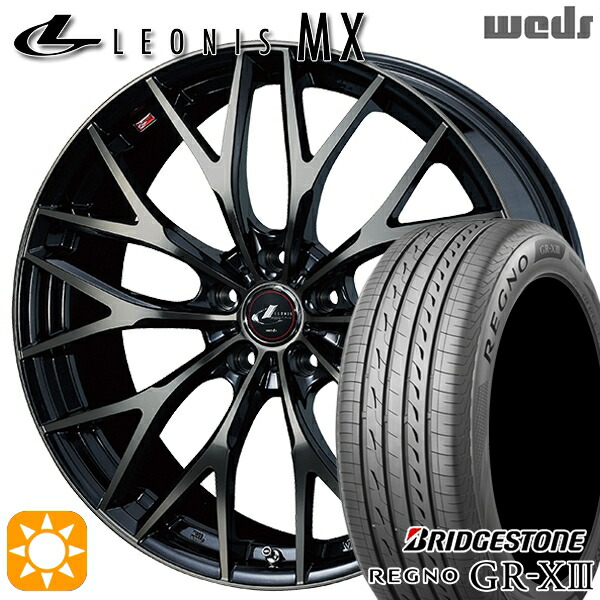 【取付対象】205/65R15 94H ブリヂストン レグノ GR-X3 Weds レオニス MX PBMC/TI (パールブラック ミラーカット/チタントップ) 15インチ 6.0J 5H114.3 サマータイヤホイールセット |トレッド新横浜師岡店