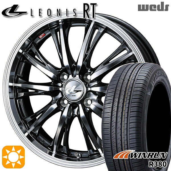 【取付対象】185/60R15 84H ウィンラン R380 Weds レオニス RT BMCMC 15インチ 5.5J 4H100 サマータイヤホイールセット