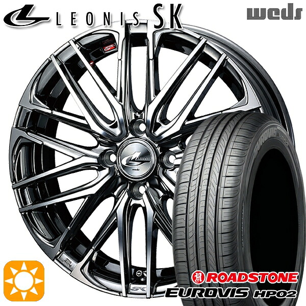 【取付対象】165/65R15 ネクセン ロードストーン ユーロビズ HP02 Weds レオニス SK BMCMC (ブラックメタルコート ミラーカット) 15インチ 4.5J 4H100 サマータイヤホイールセット |トレッド新横浜師岡店